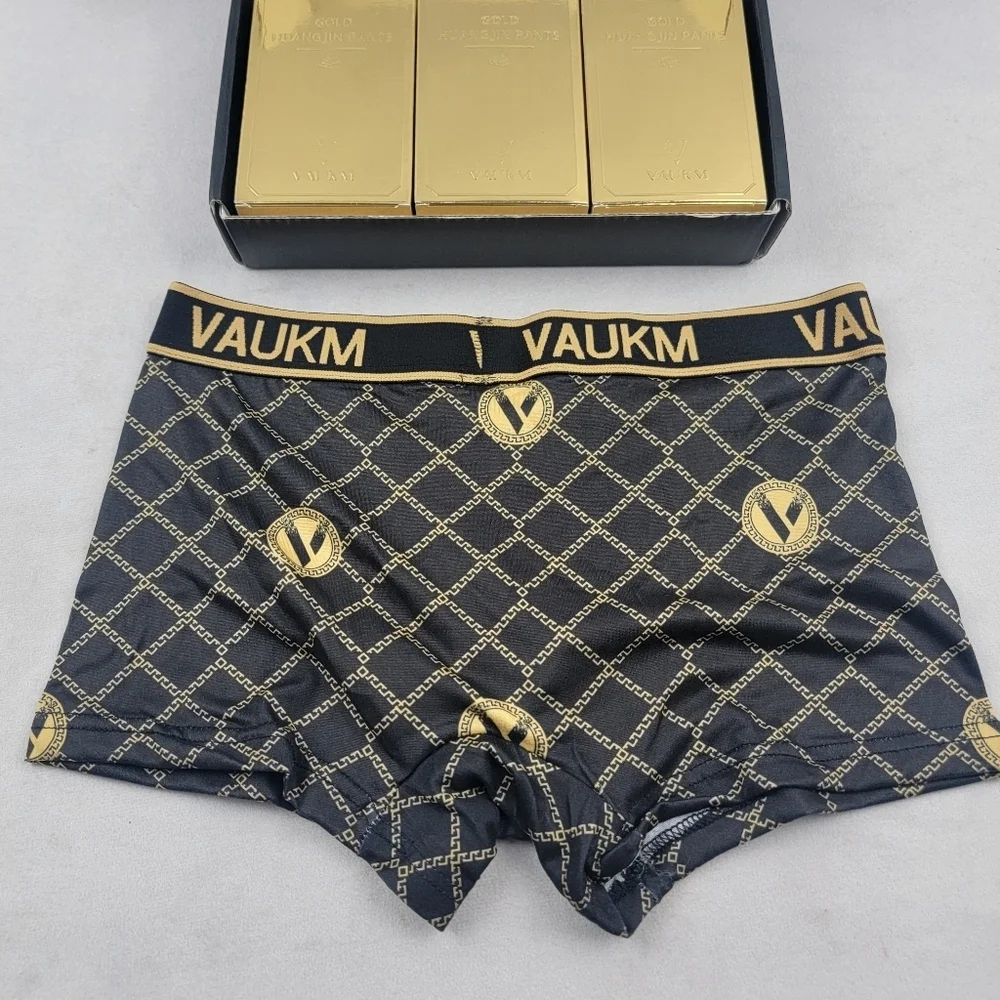 NWT‎ Vaukm gold bar printed boxer briefs set of 3 all size Medium